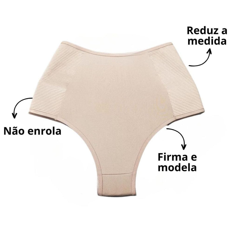 Calcinha GABI Cinta Modeladora Cós Alto Segura Barriga